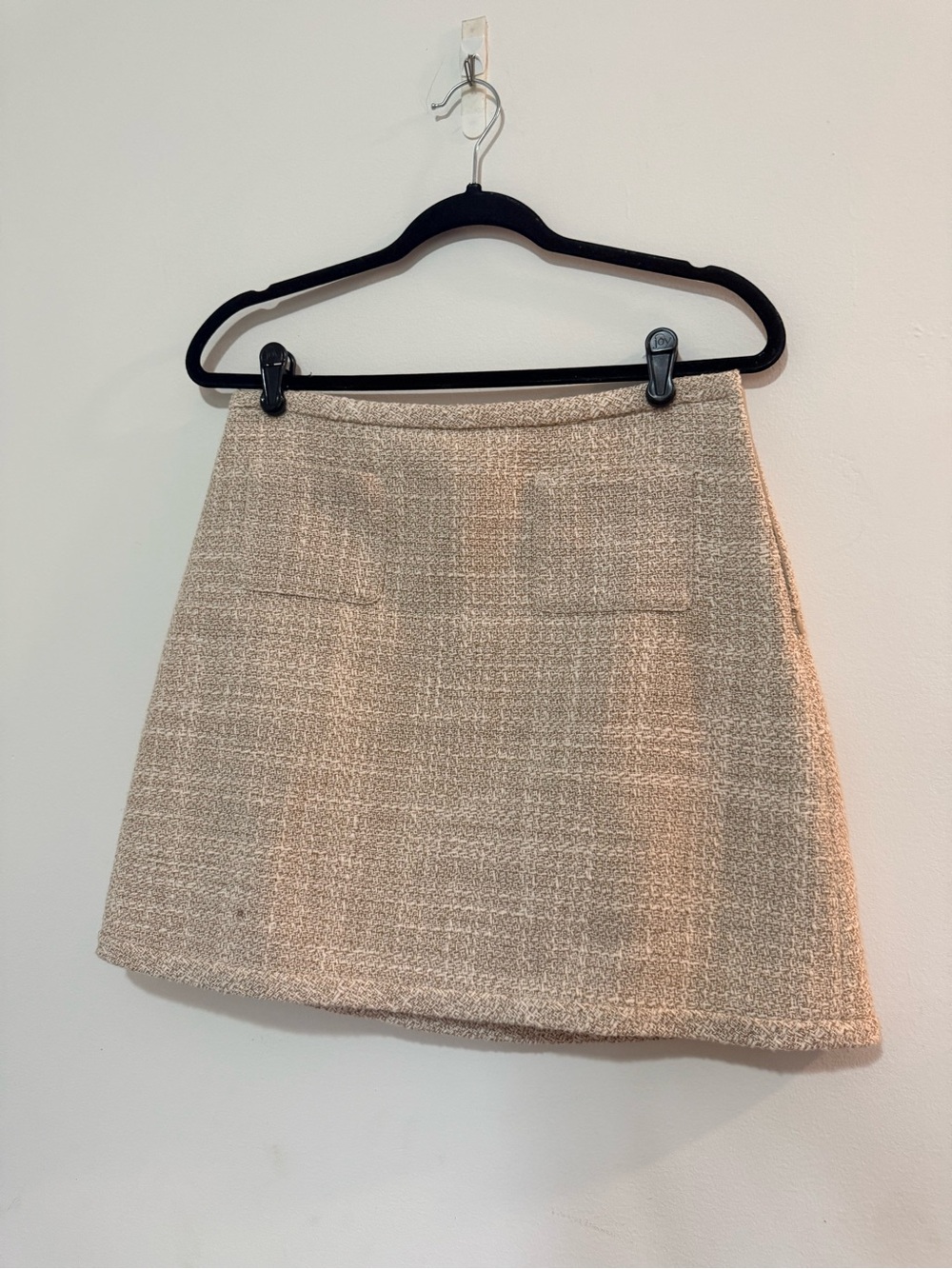 Theory Cream Tweed Mini Skirt
